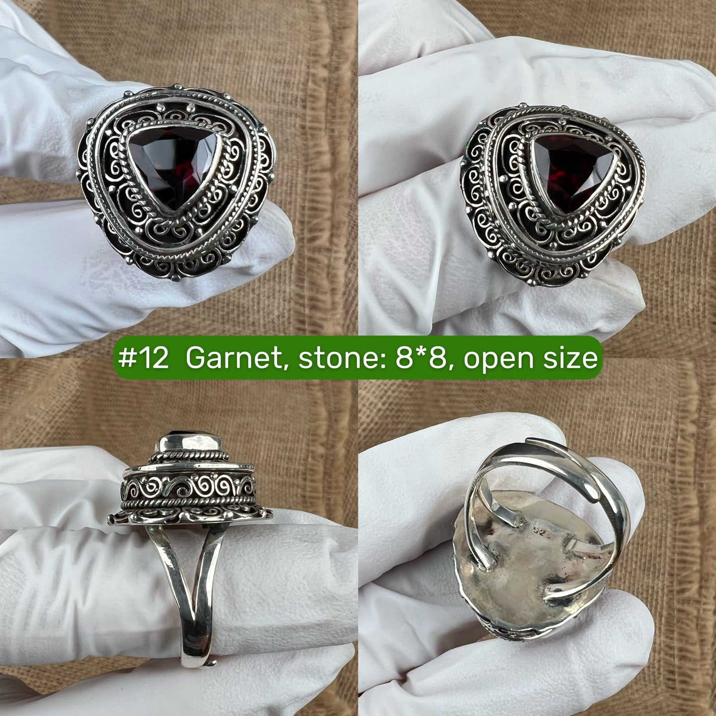 Natural Crystal Silver Nepali Handcrafted Ring