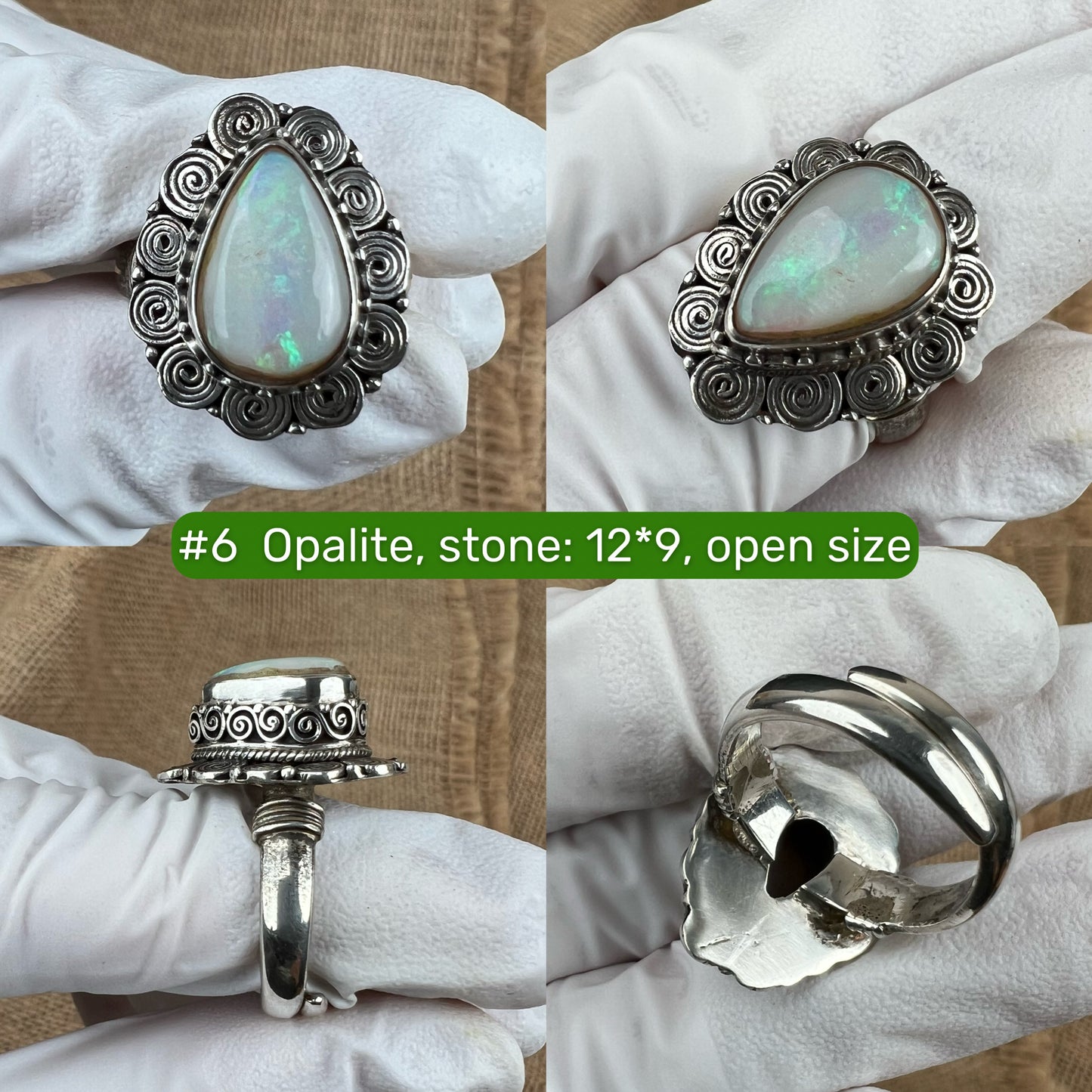 Natural Crystal Silver Nepali Handcrafted Ring