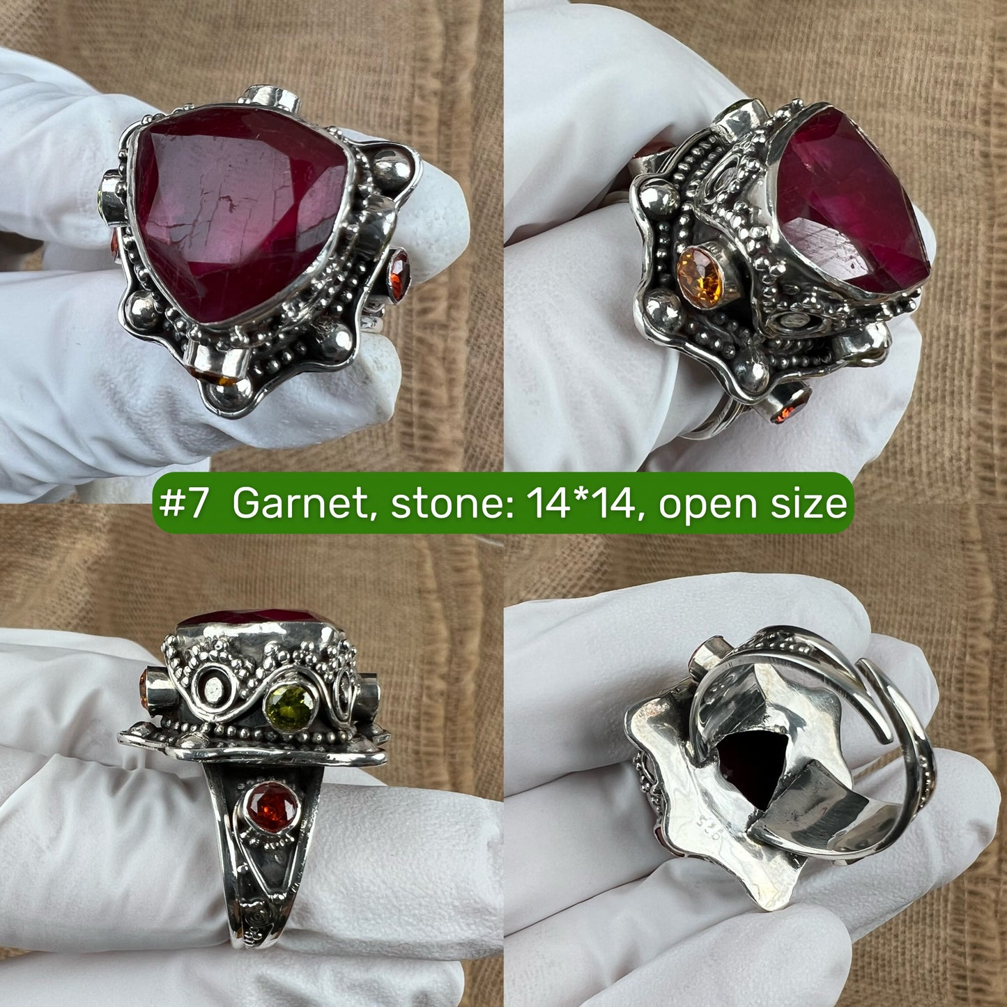 Natural Crystal Silver Nepali Handcrafted Ring