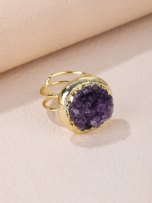 Vintage-Amethyst Cluster Ring - Gold