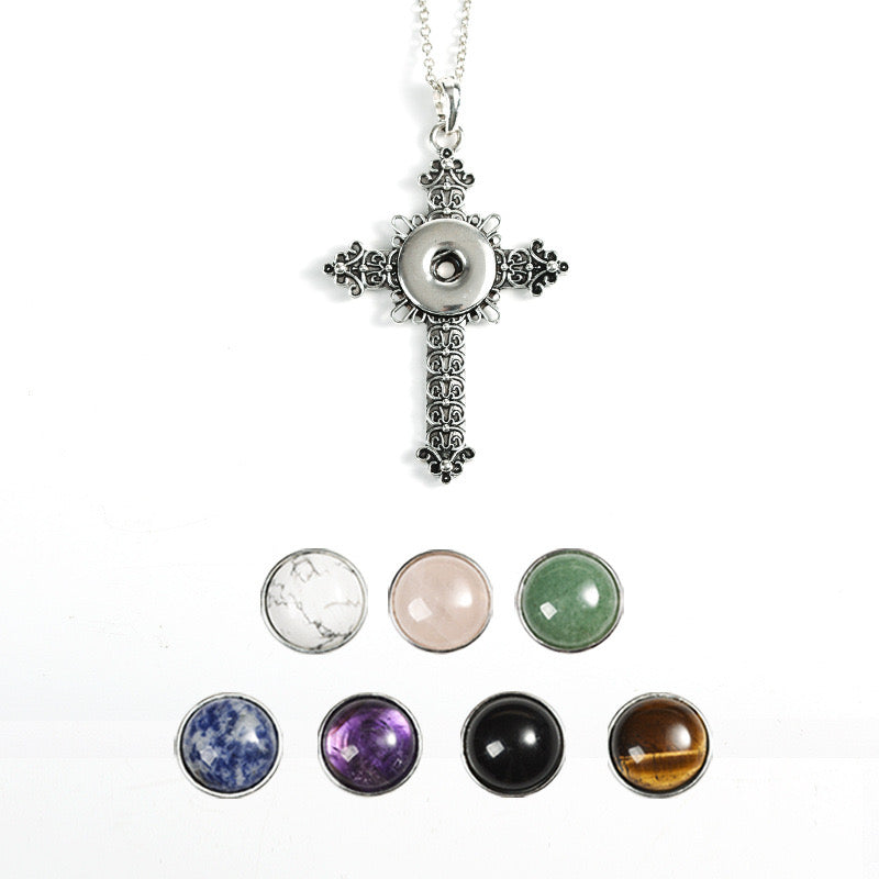 Interchangeable Crystal Snap Necklace