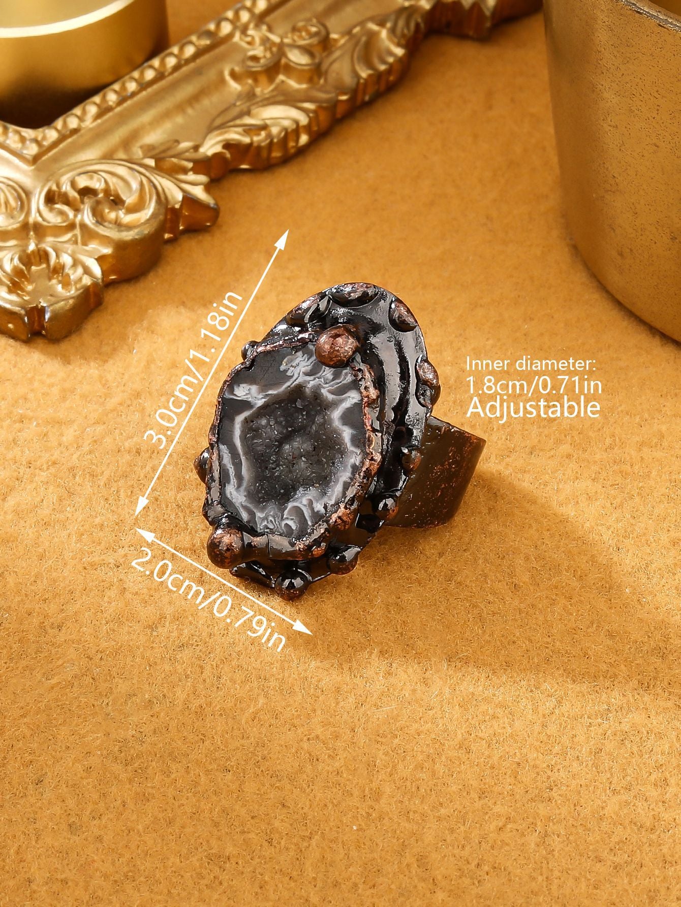 Vintage-Druzy Agate Ring