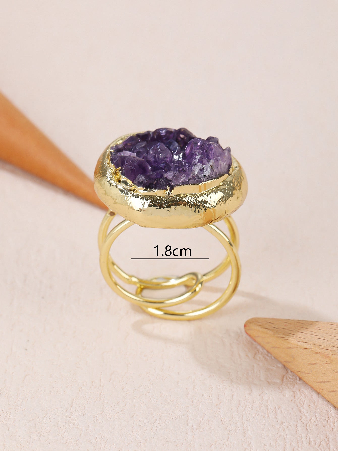 Vintage-Amethyst Cluster Ring - Gold