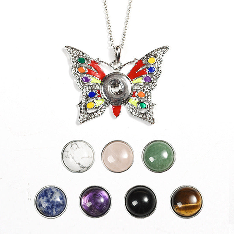 Interchangeable Crystal Snap Necklace