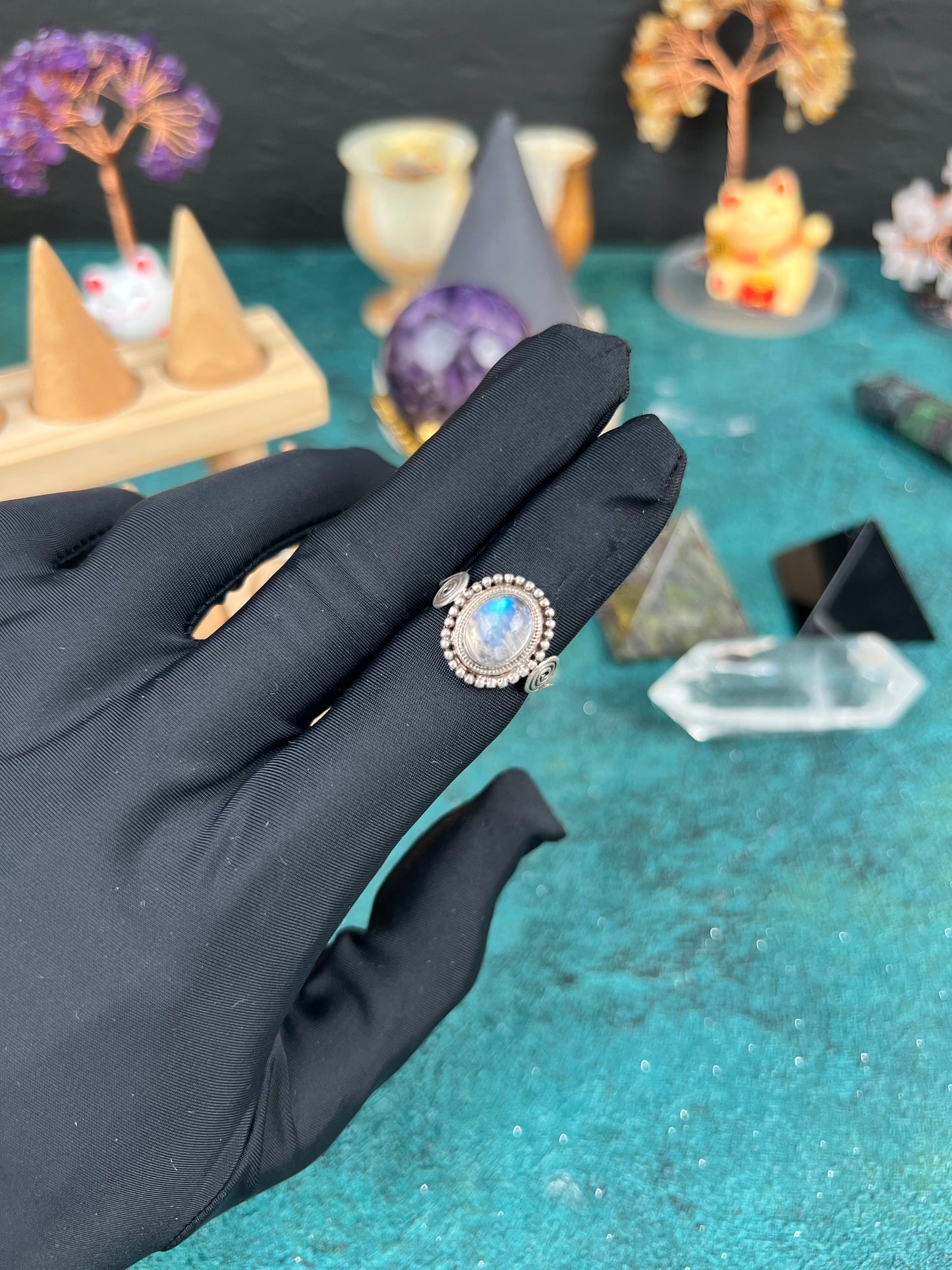 Nepal Ring, Silver Ring with Moonstone