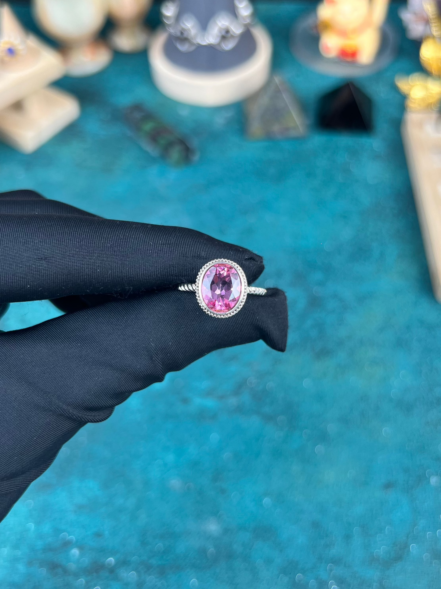 Pink Topaz Ring Sterling Silver