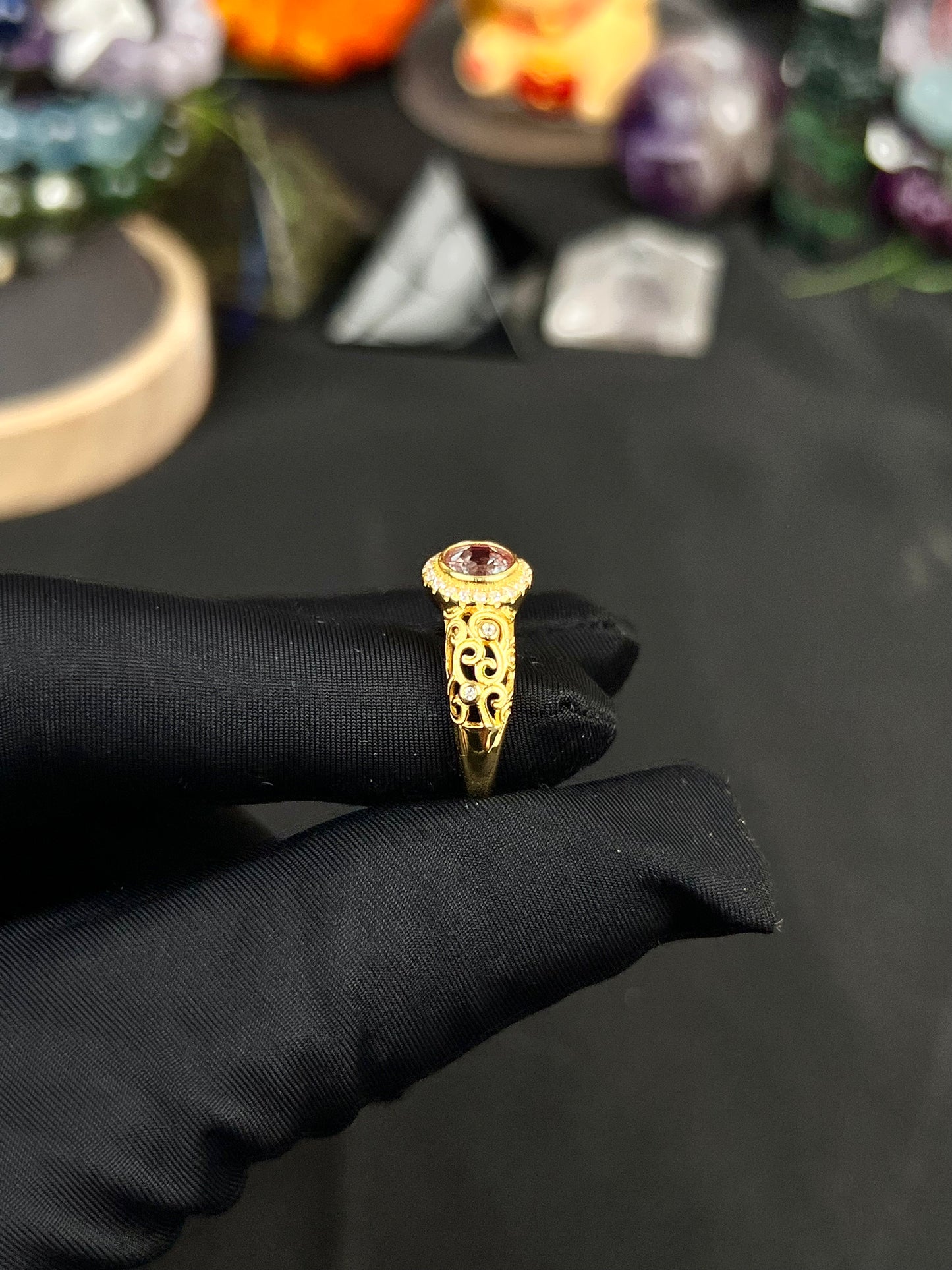 Alexandrite Ring Sterling Silver Gold plated