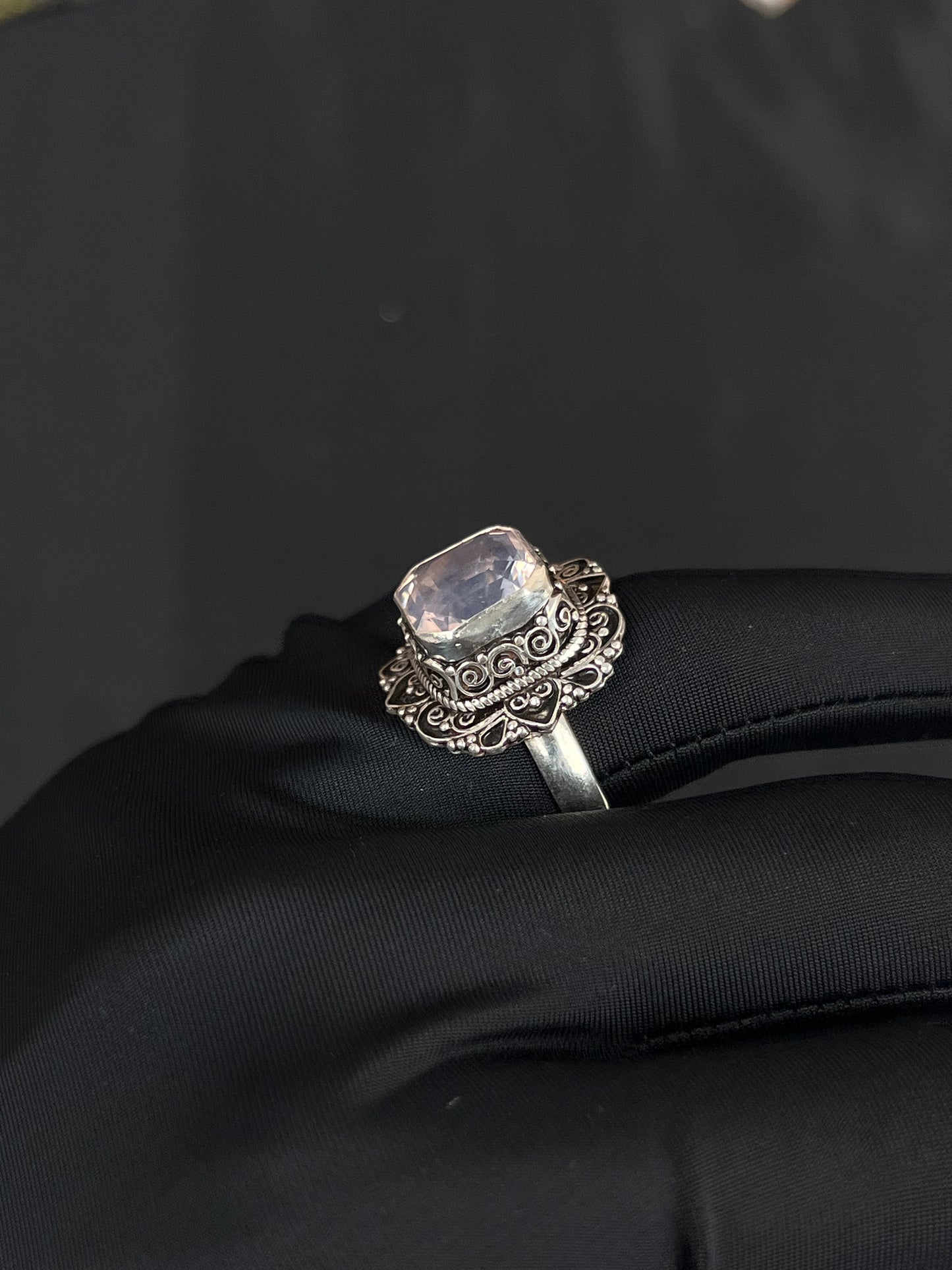 Amethyst Lavender Ring Nepal Style Silver Ring