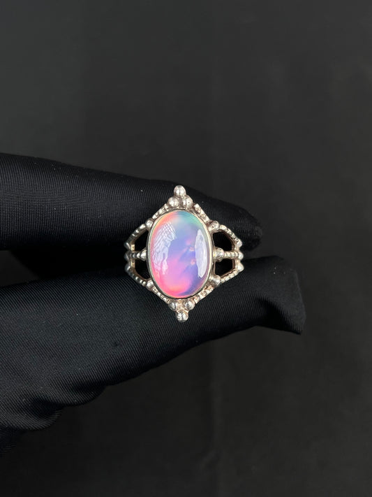 Aura Opal Ring Sterling Silver Nepal Style