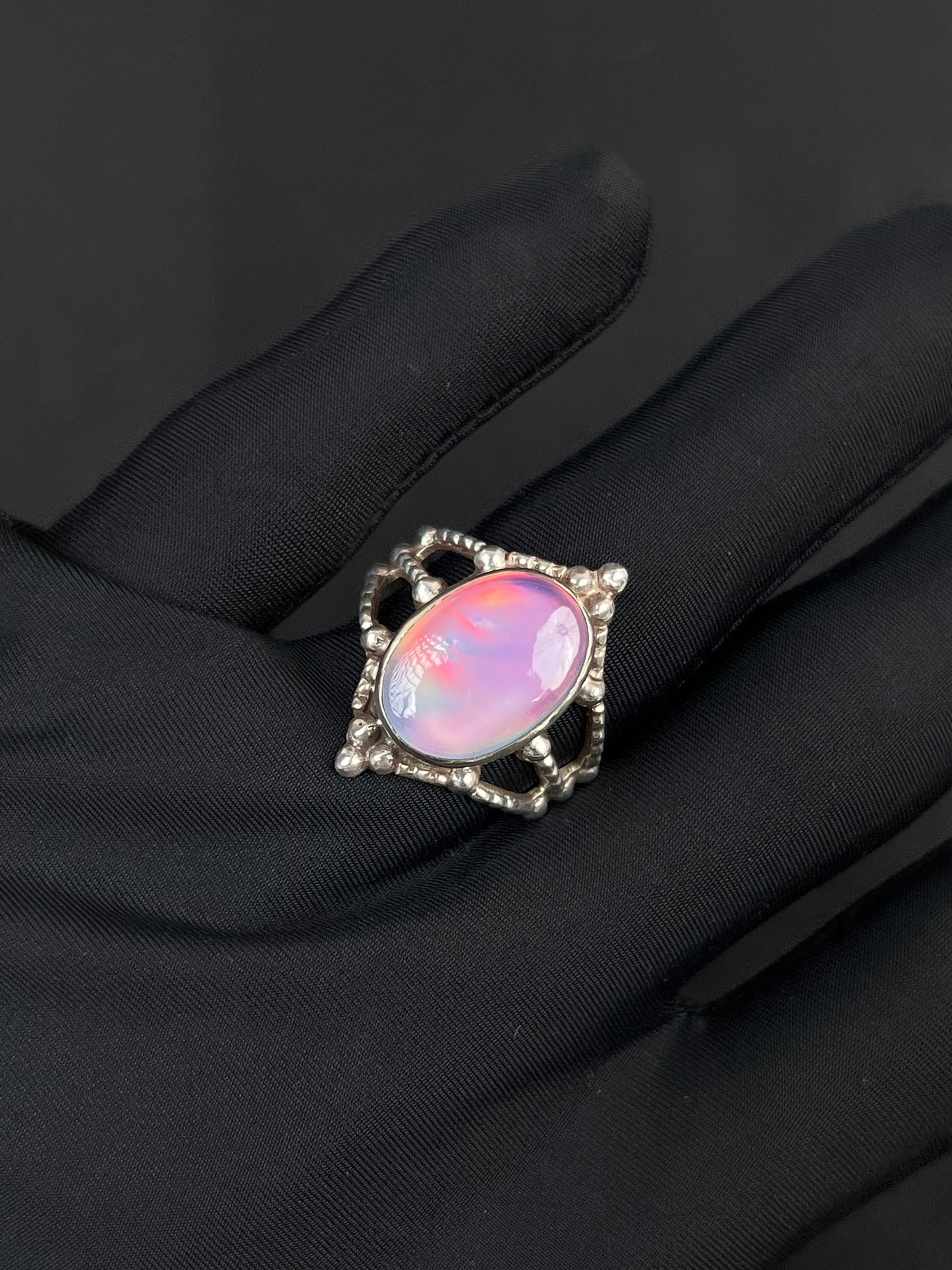 Aura Opal Ring Sterling Silver Nepal Style