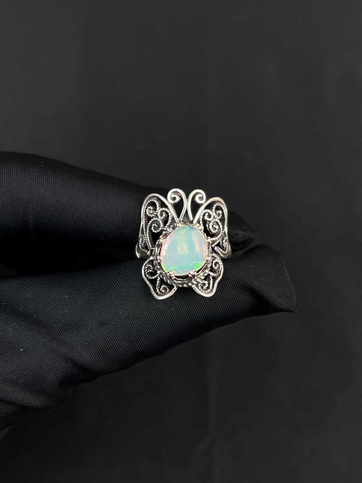 Opalite Ring Sterling Silver Nepal Style