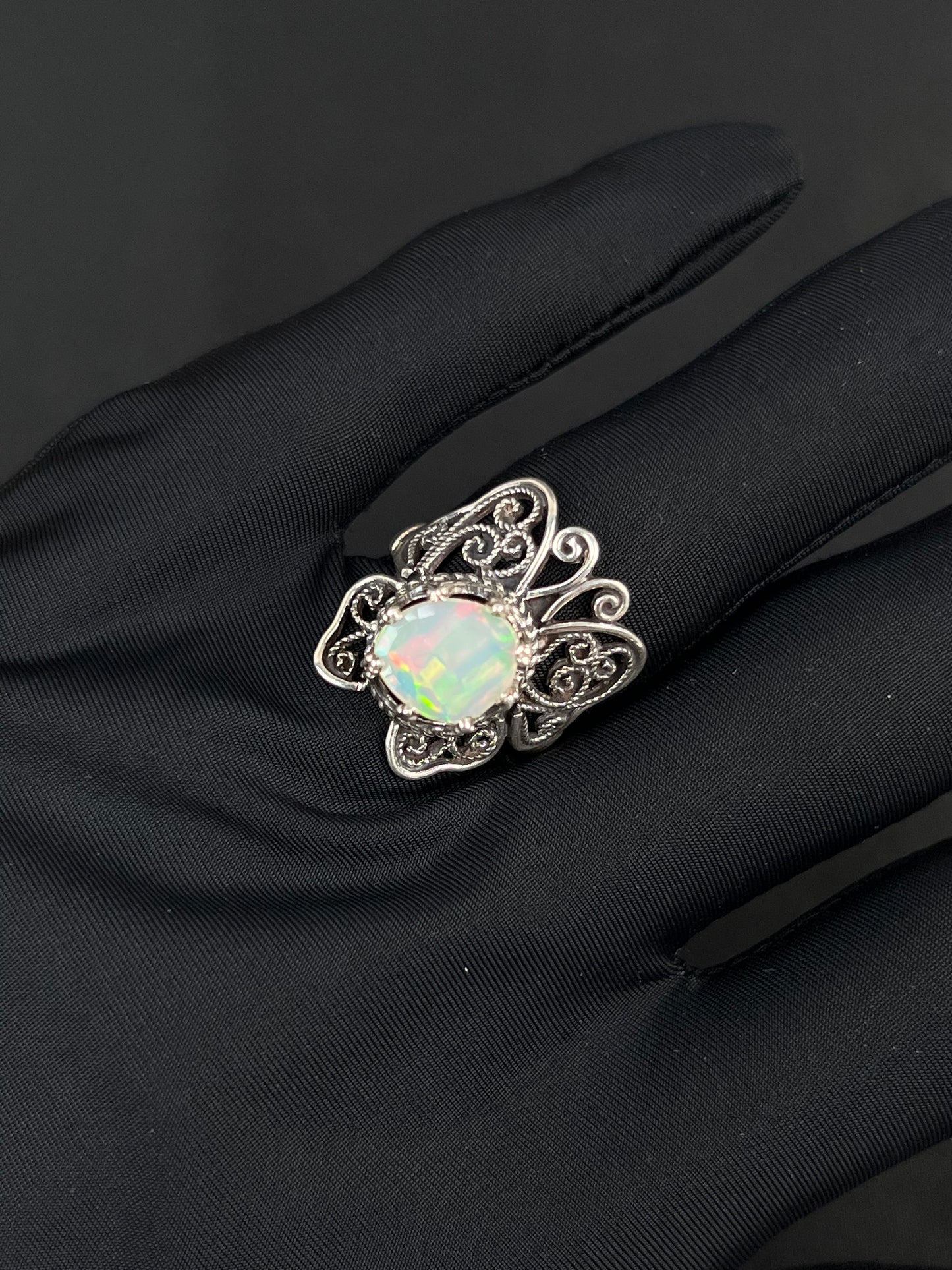 Opalite Ring Sterling Silver Nepal Style