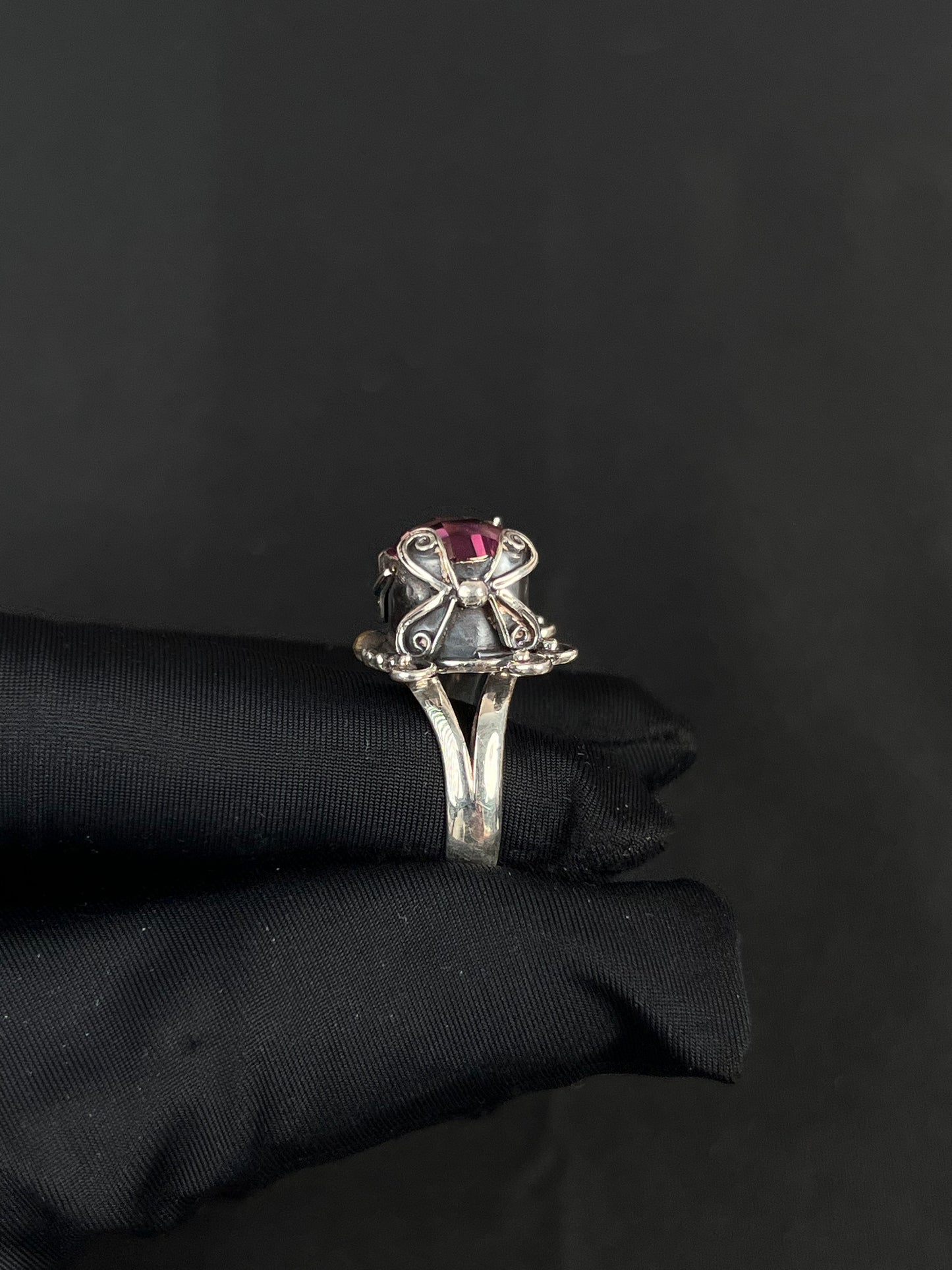 Pink Topaz Ring Sterling Silver Nepal Style