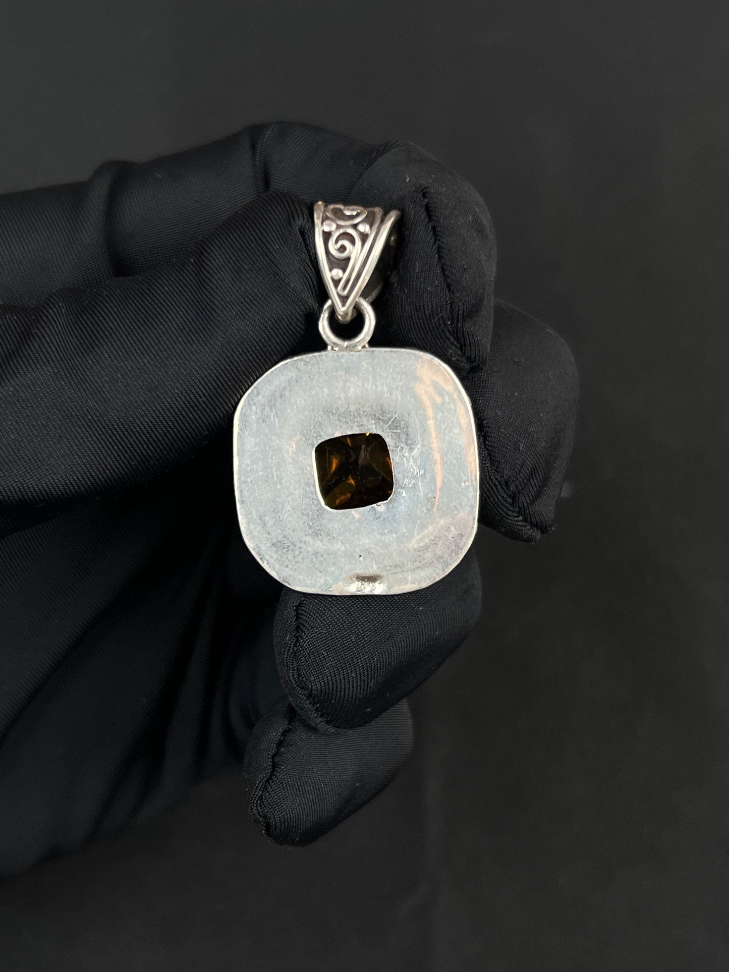 Citrine Pendant Nepal Style Sterling Silver