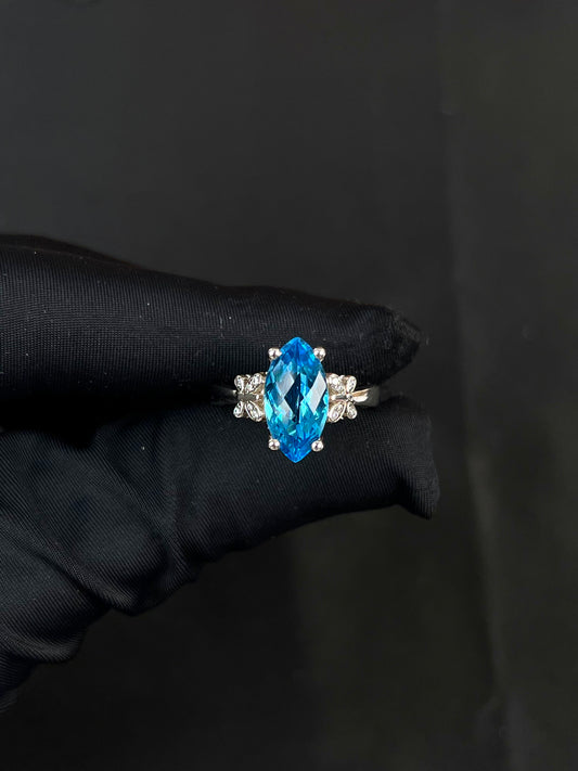 Blue Topaz Ring Sterling Silver