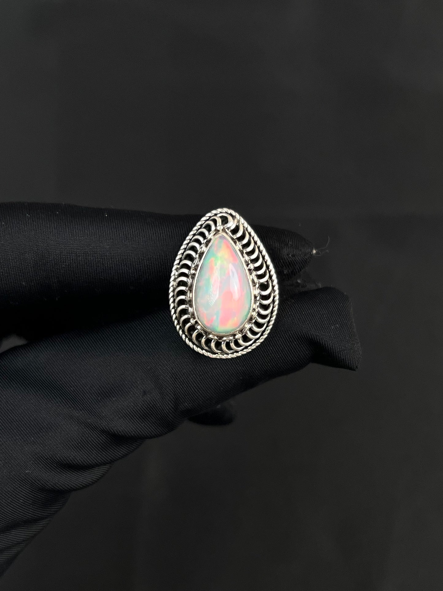 Opalite Ring Sterling Silver Nepal Style