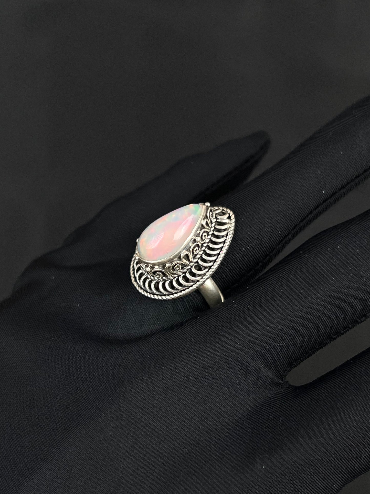 Opalite Ring Sterling Silver Nepal Style