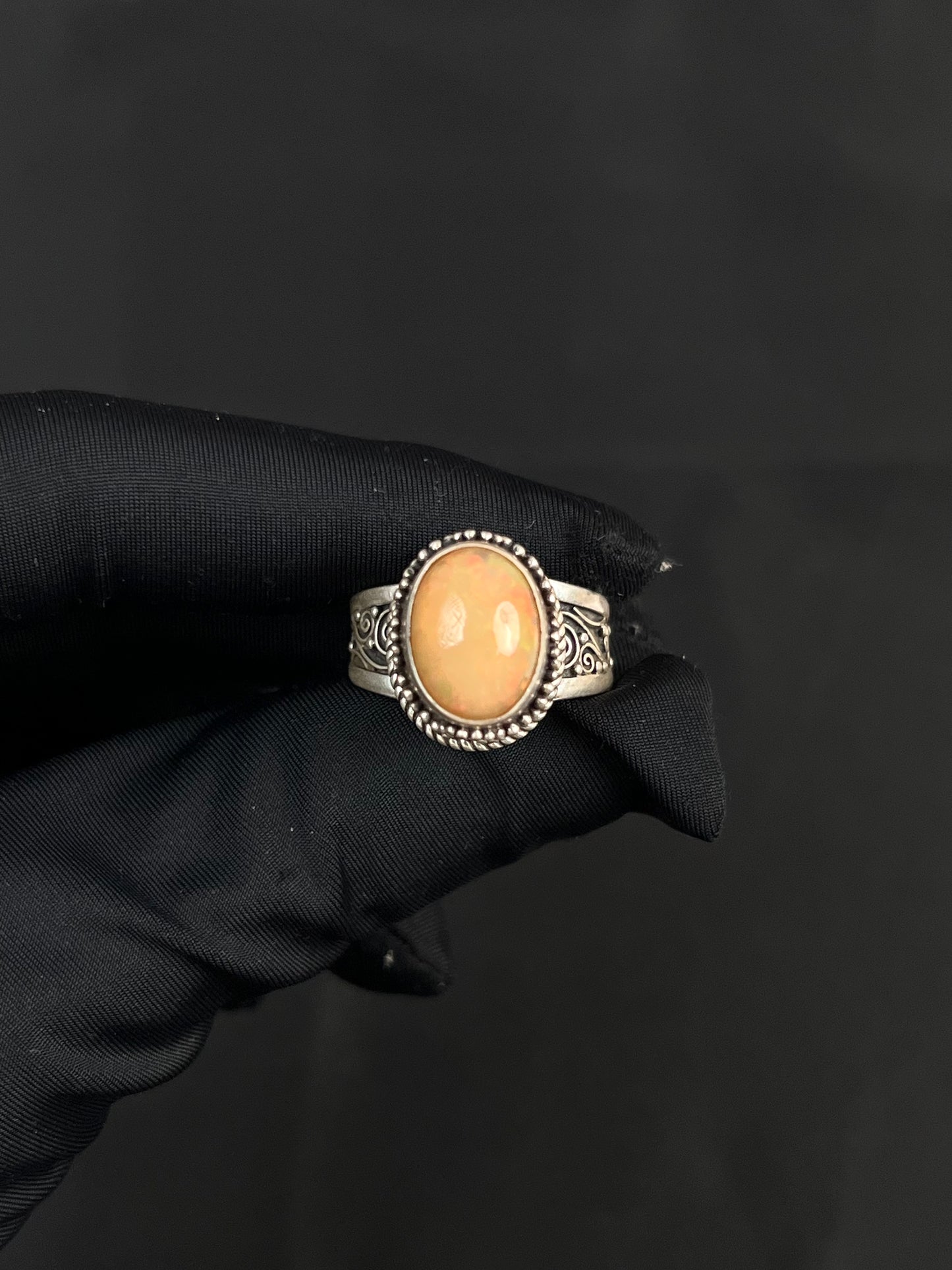 Opalite Ring Sterling Silver Nepal Style