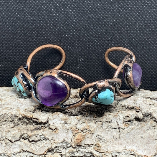 Vintage-Amethyst Turqoise Bangle