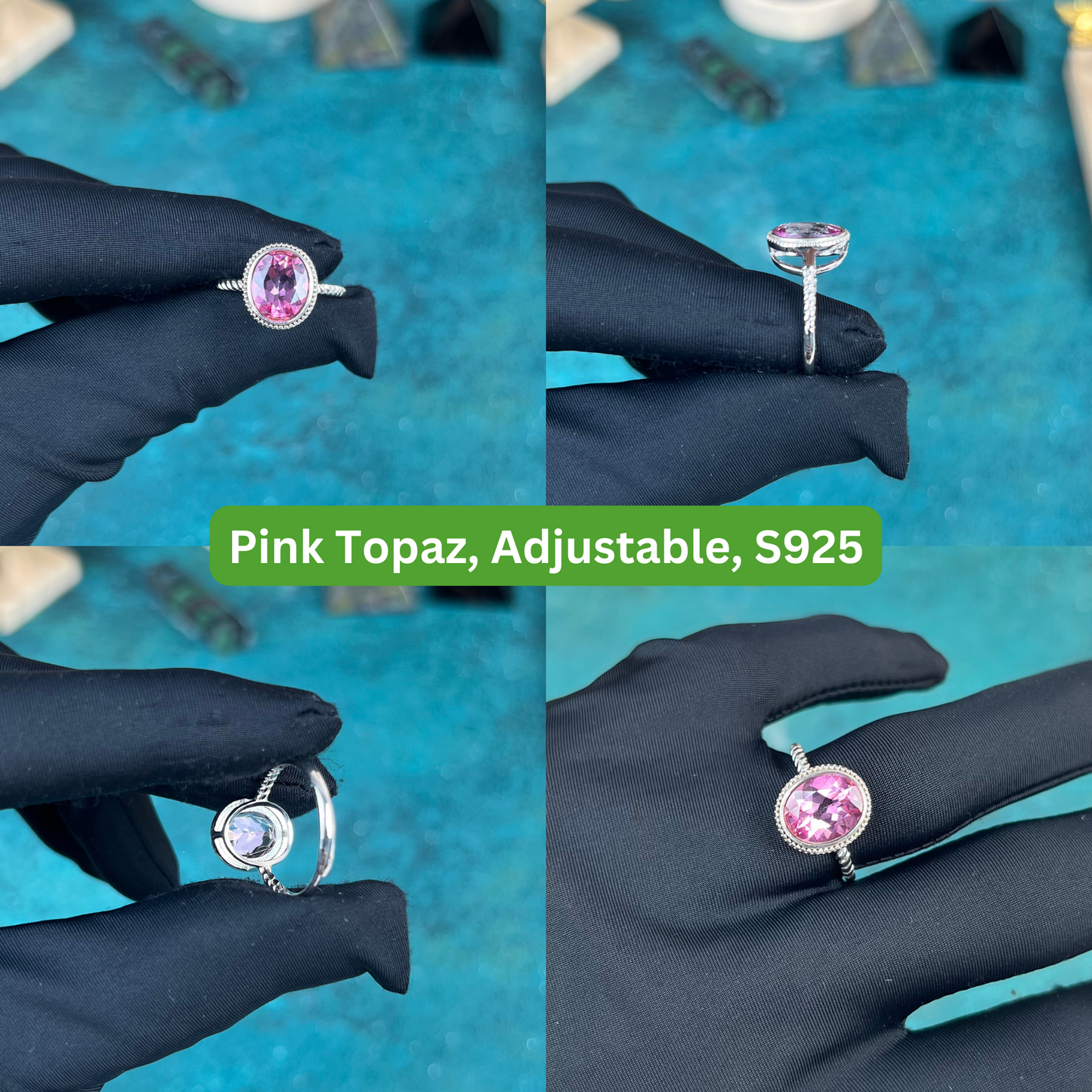 Pink Topaz Ring Sterling Silver